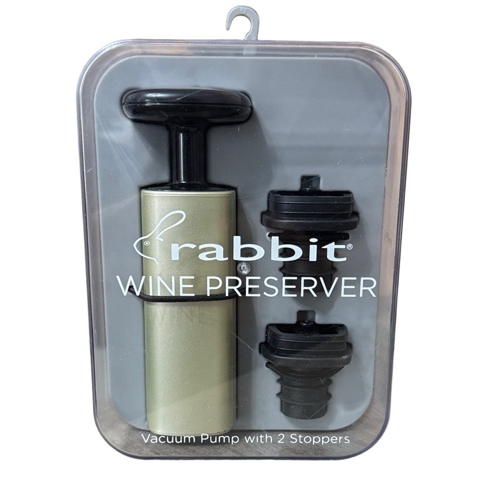 Rabbit Wine Preserver Set Vacuum Pump with 2 Stoppers